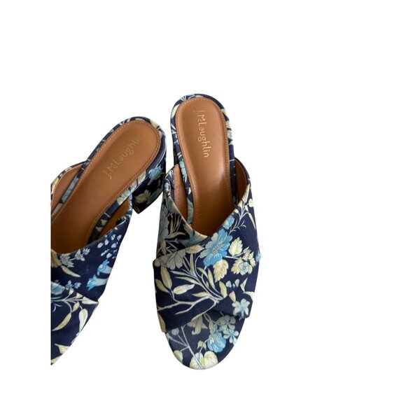 MCLAUGHLIN Blue White Floral Sandals Heels 7 - Picture 2 of 6